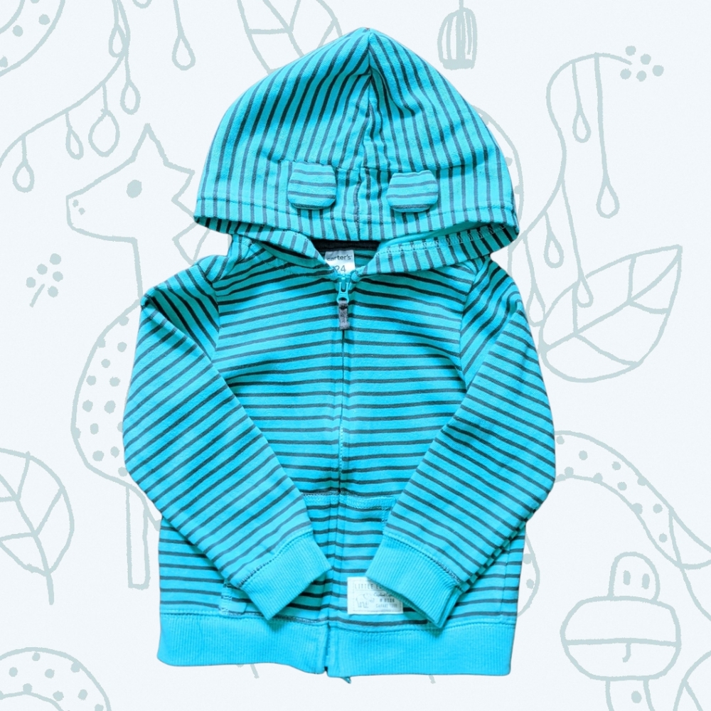 Carter's Boy's Zip Up Stripe hoodie Size 24 Month